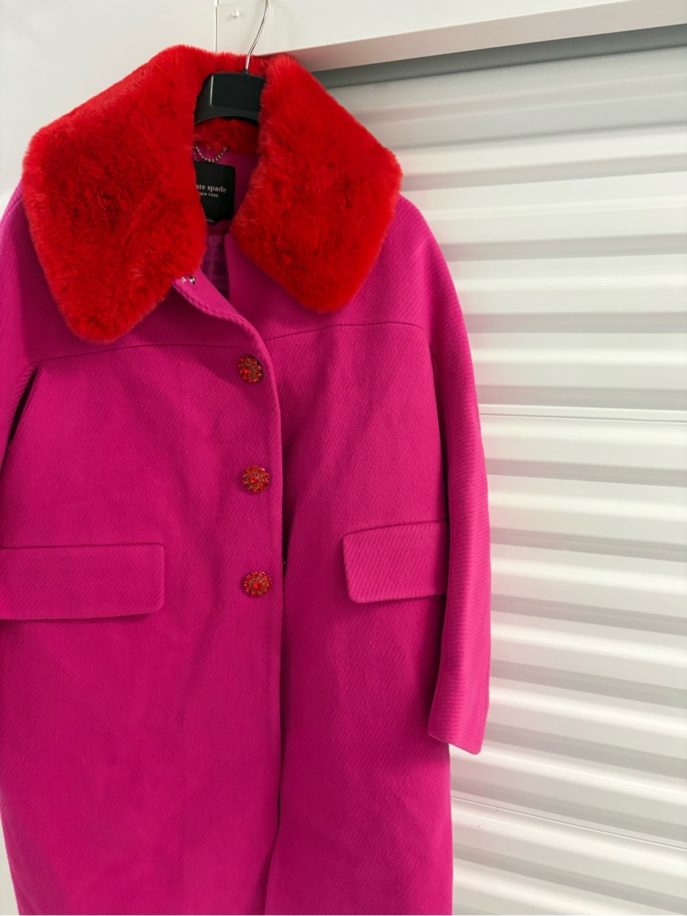 Kate Spade Faux Fur Coat. Size XL. Like New.